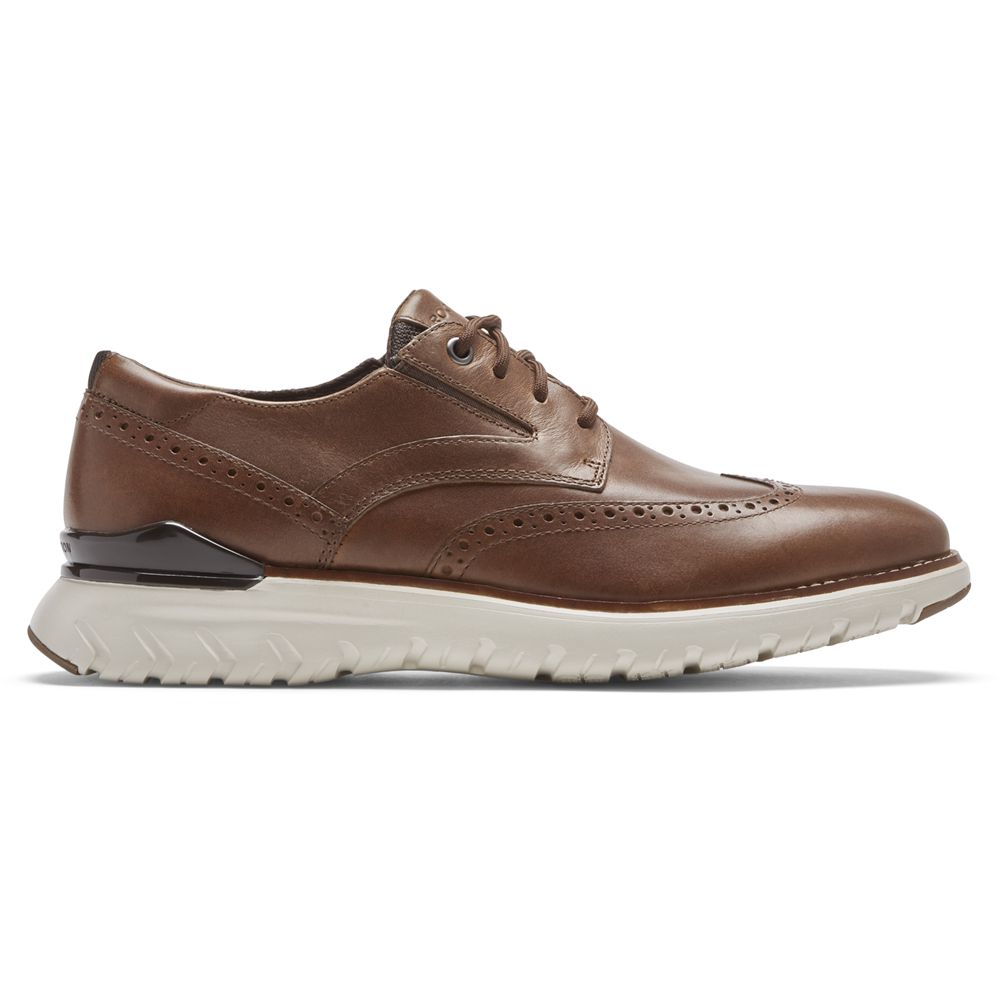 Rockport Men's Total Motion Sport Wingtip Oxfords - Brown - USA (6149MTXPJ)